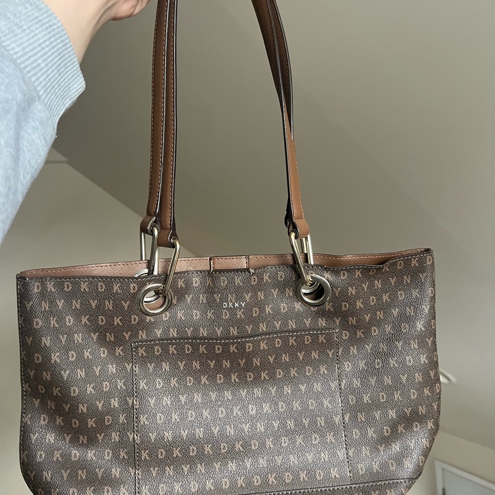 DKNY Dark Brown Logo Tote